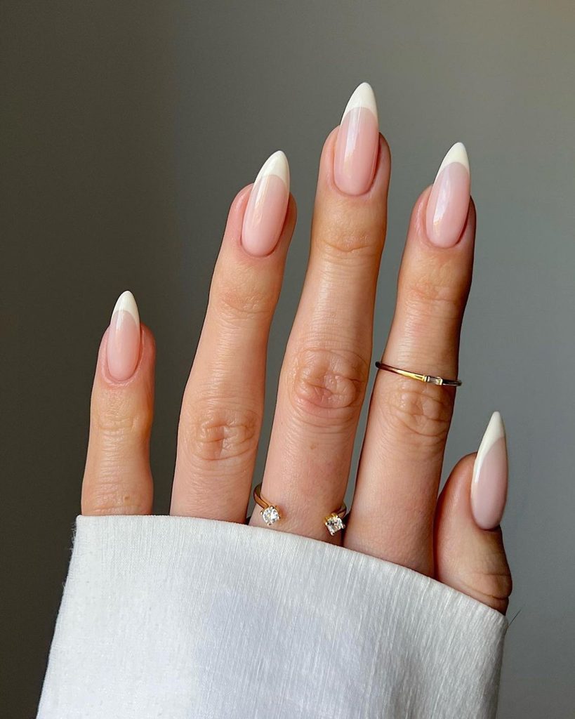 french tip coffin nails