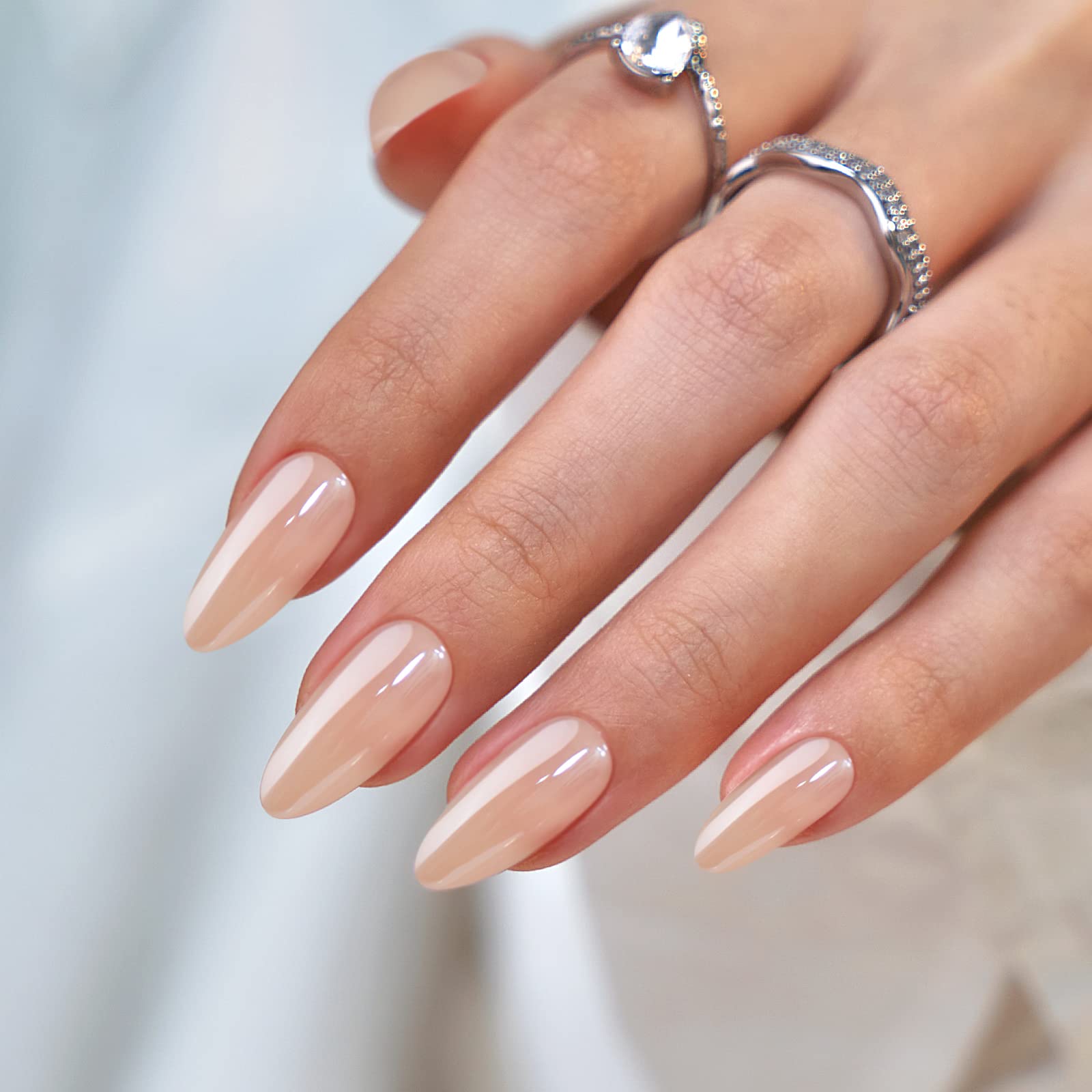 Nude Chrome Nails