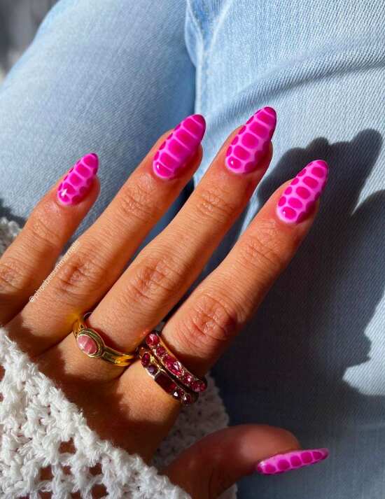 summer hot pink nails