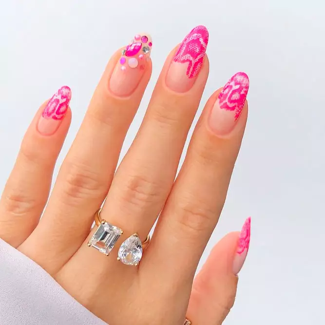 summer hot pink nails