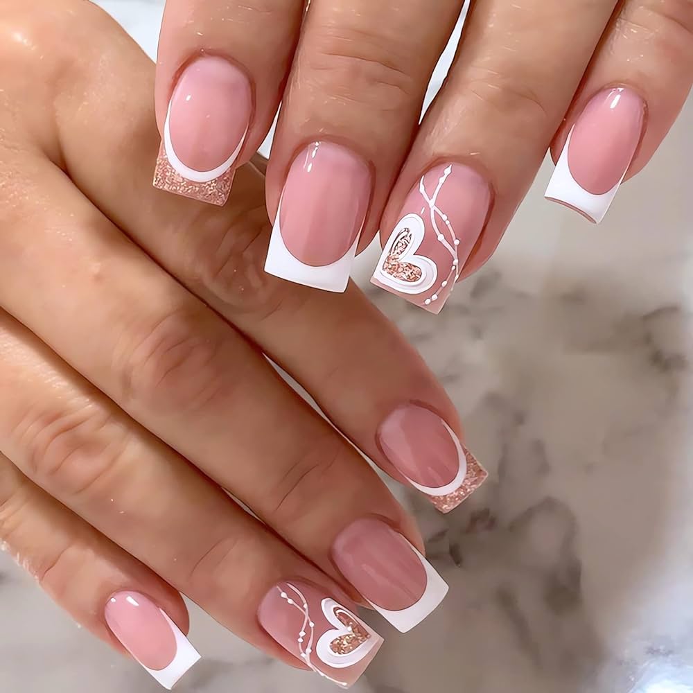 square french tip nails