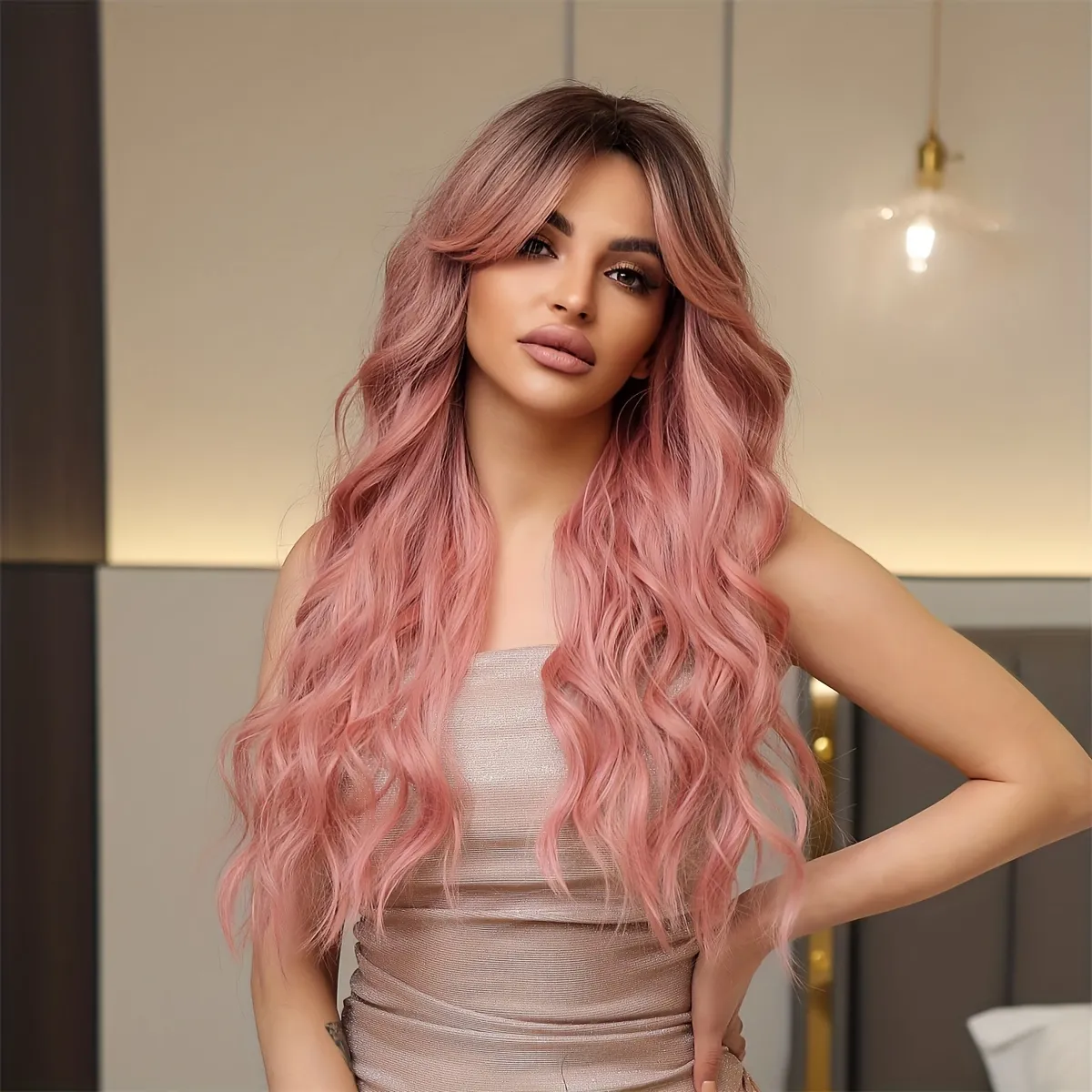 light pink wig