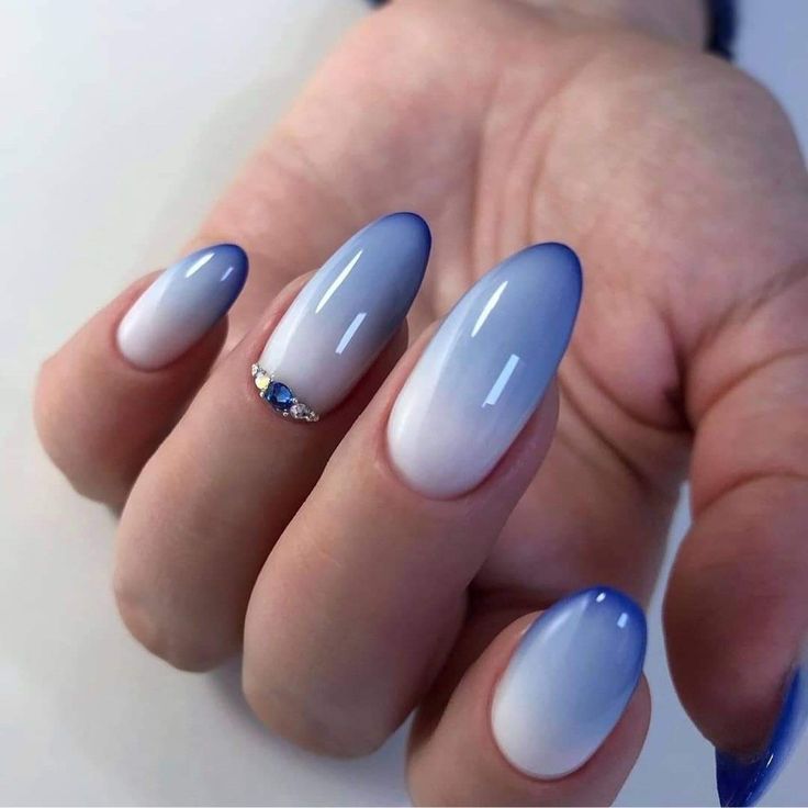 Blue Ombre Nails