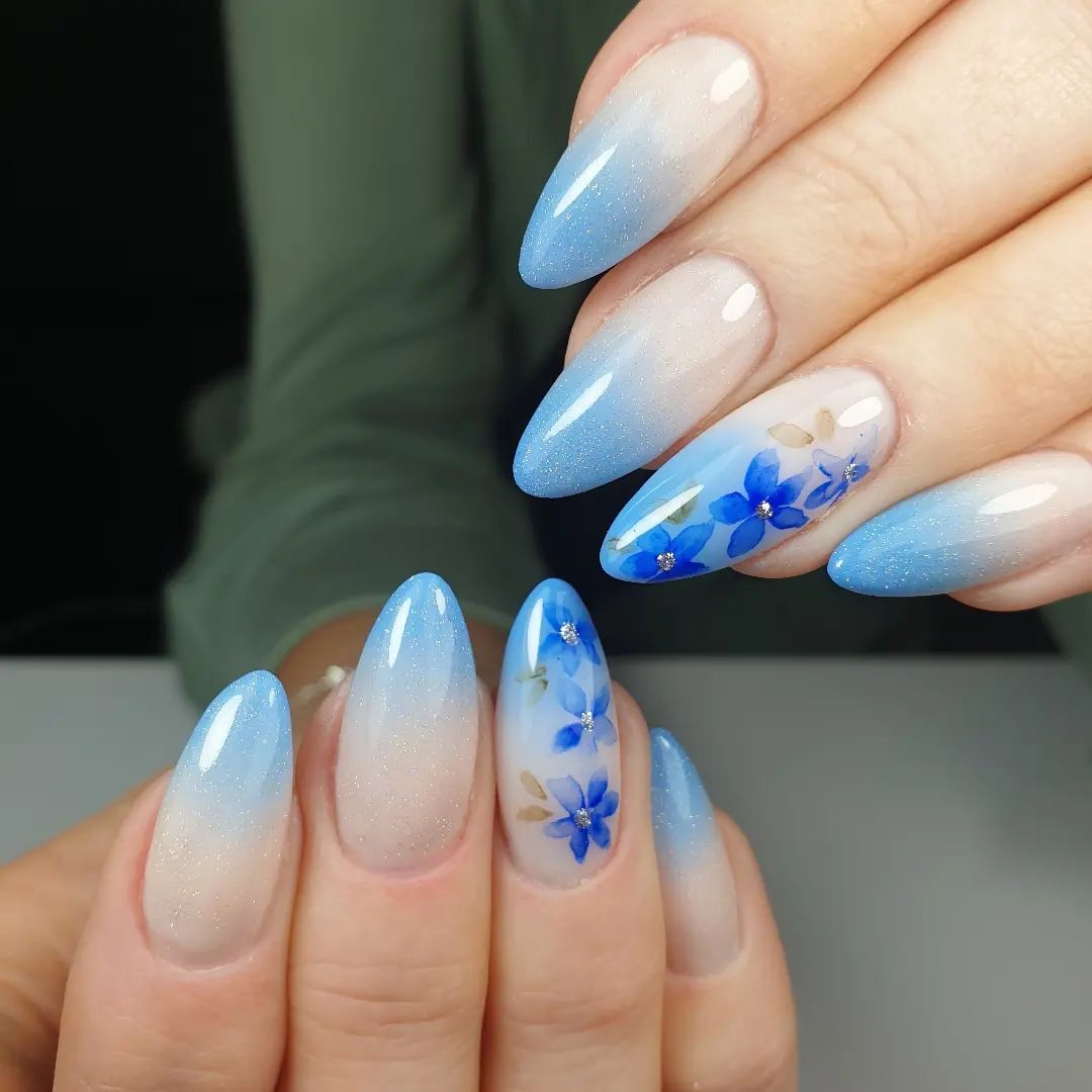 Blue Ombre Nails