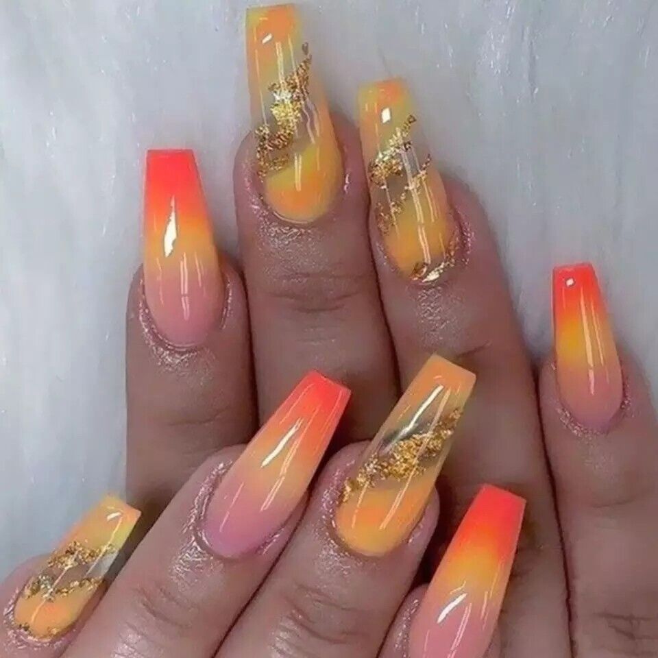 sunset nails