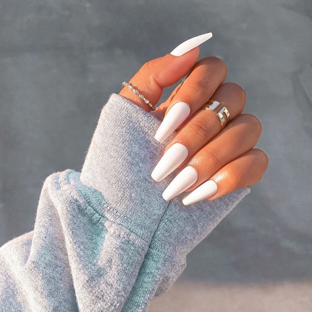 White Acrylic Nails