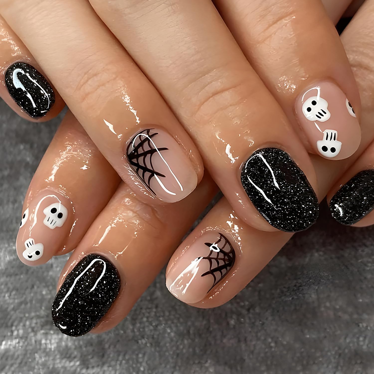 black halloween nails