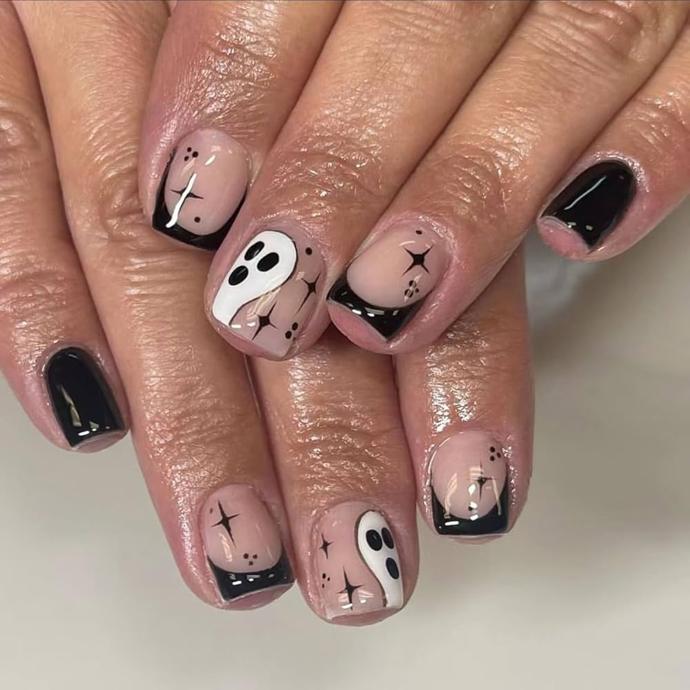 black halloween nails