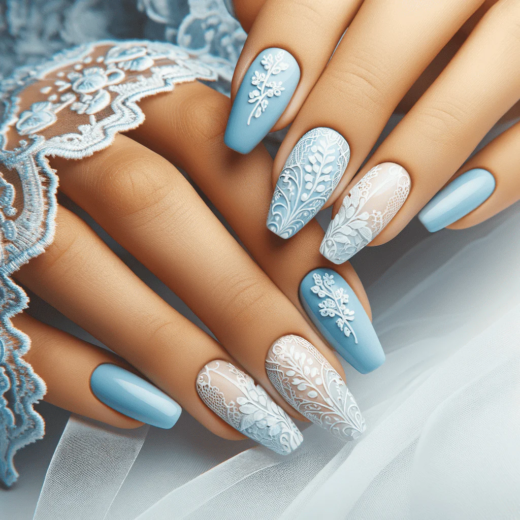 blue nails designs