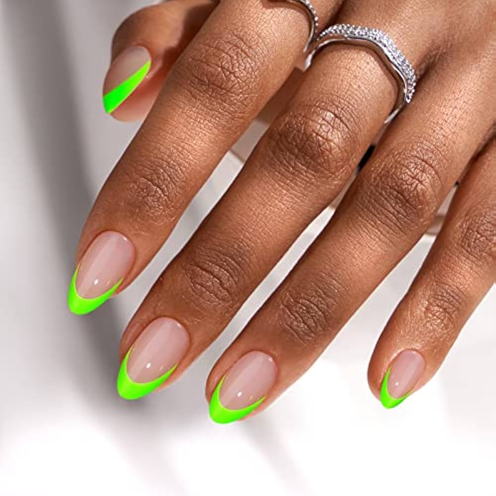 green french tip nails