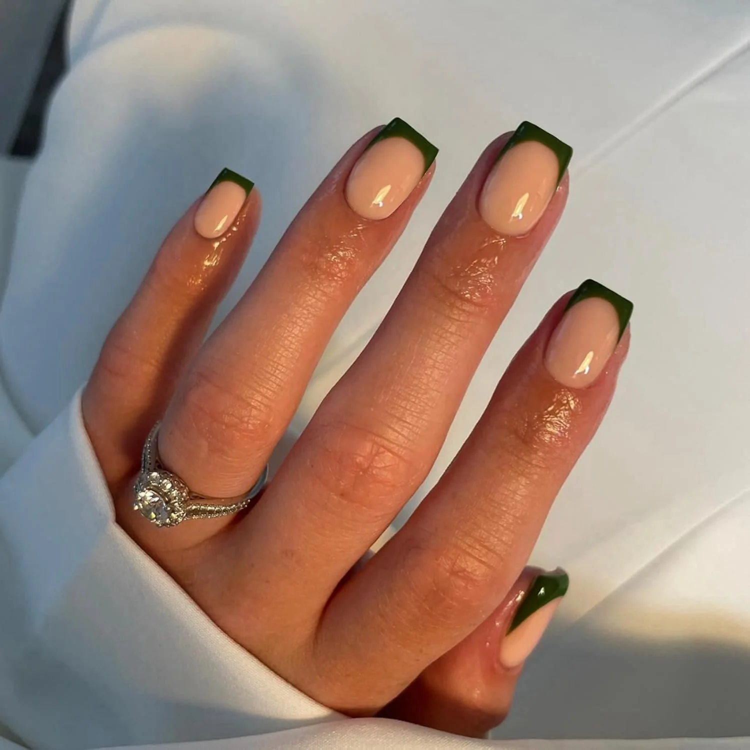 green french tip nails