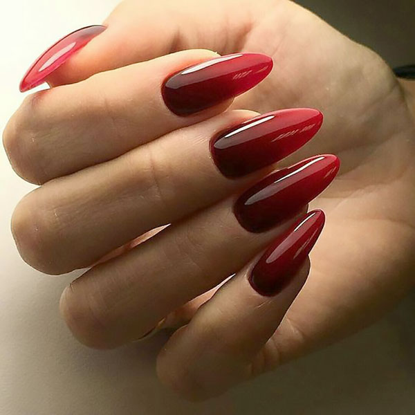 red ombre nails