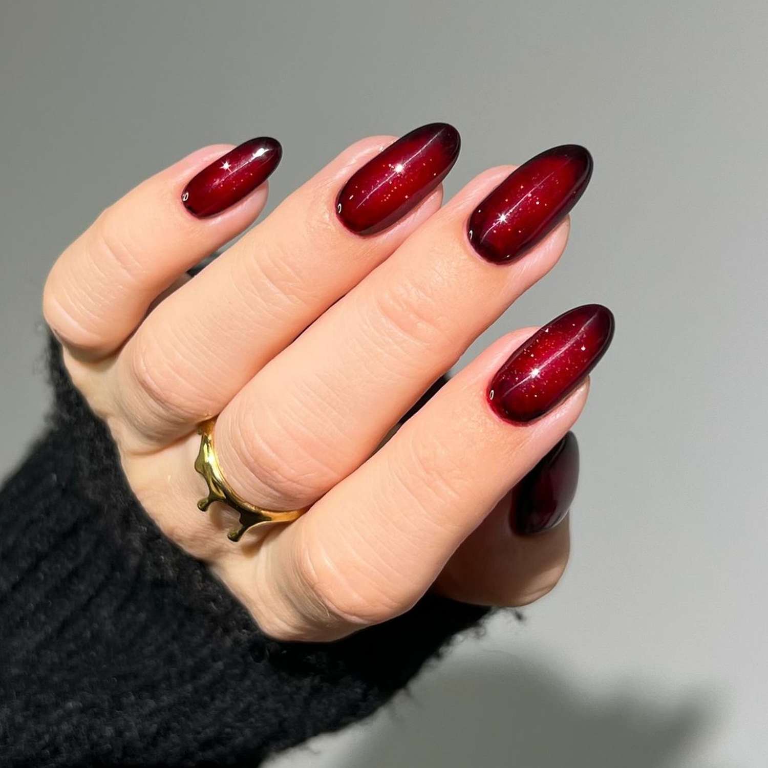 red ombre nails