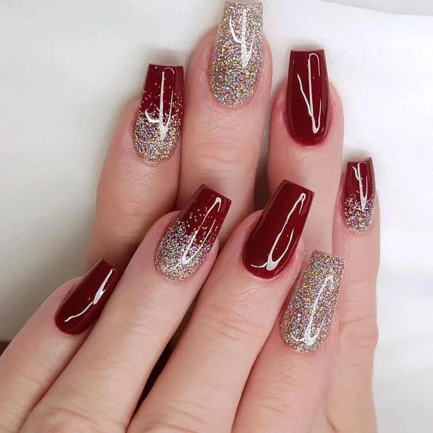 red ombre nails