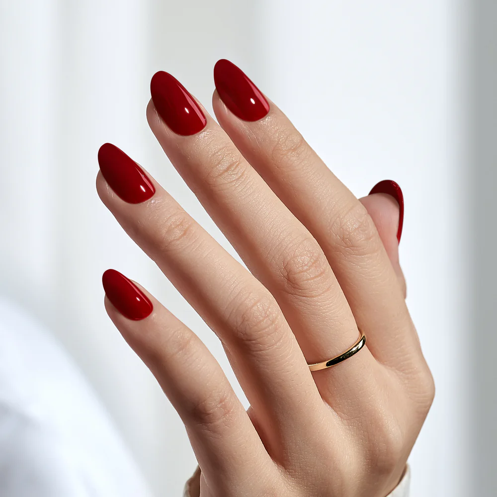 red acrylic nails