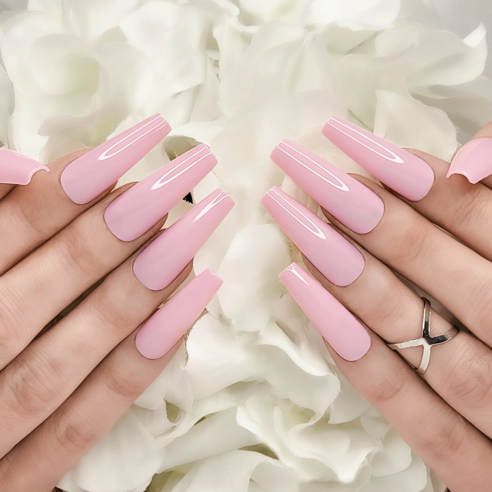 baby pink nails