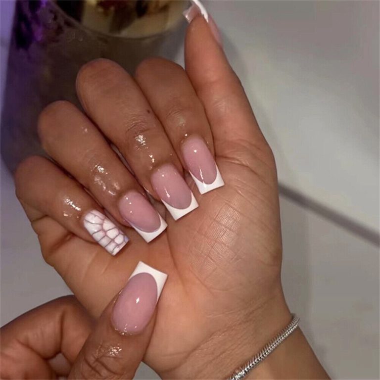 pink and white nails