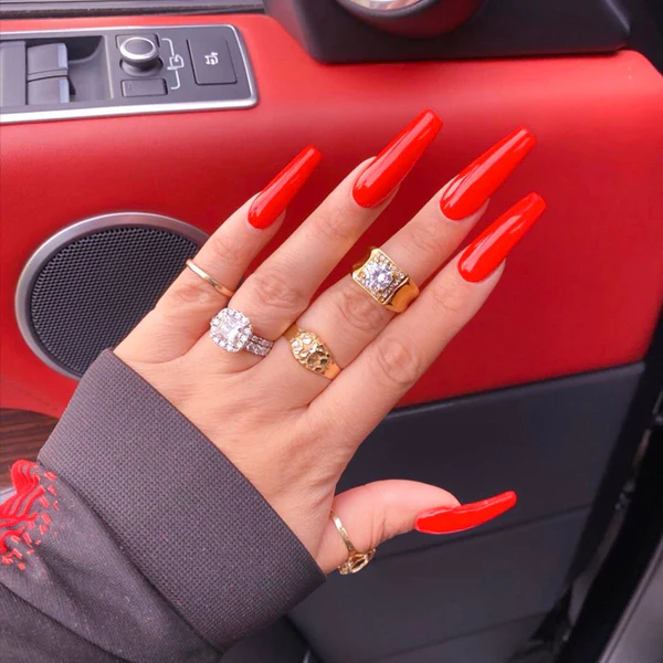 Red Acrylic Nails