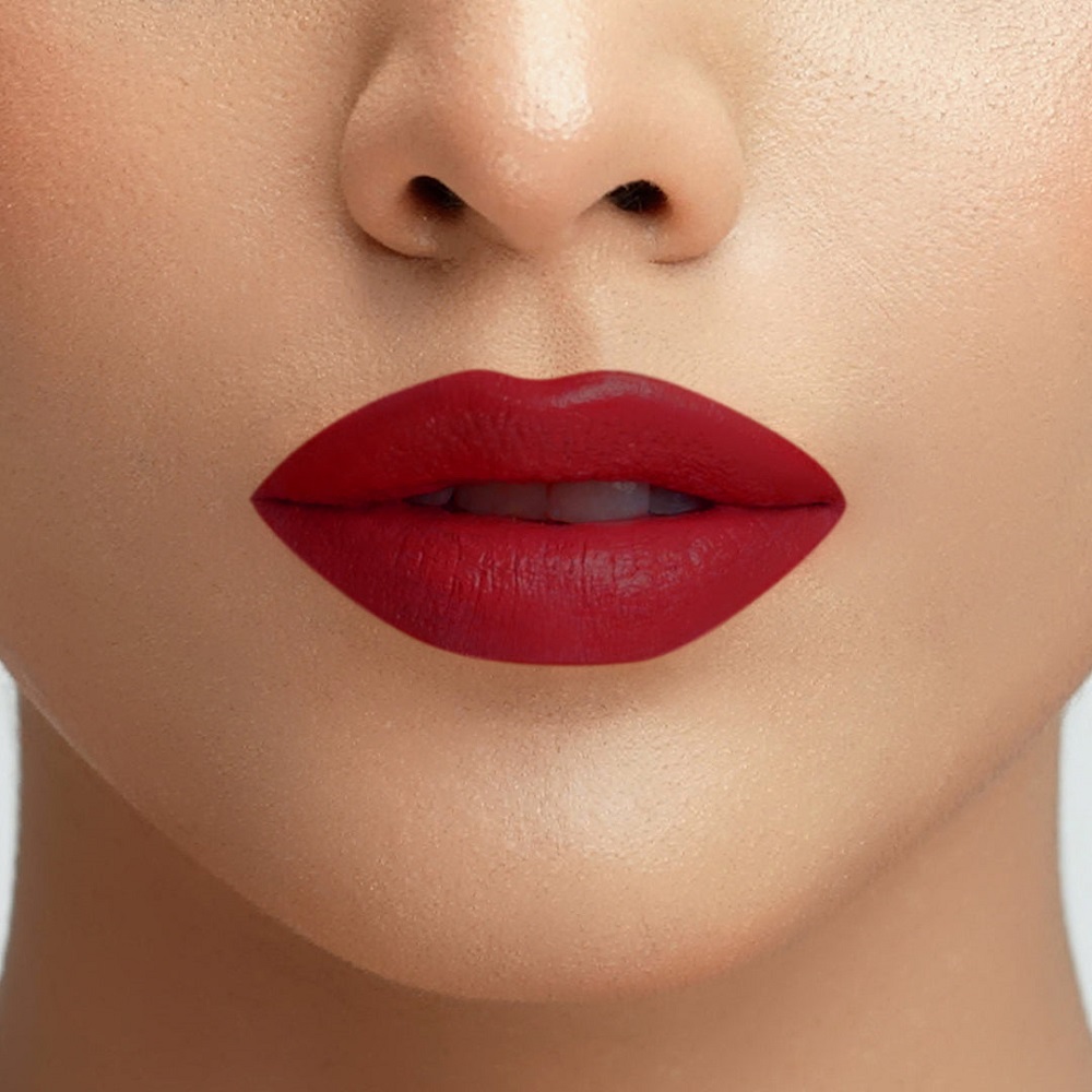 deep red lipstick
