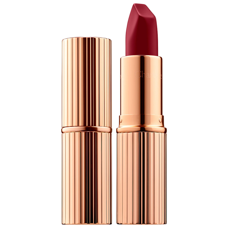deep red lipstick
