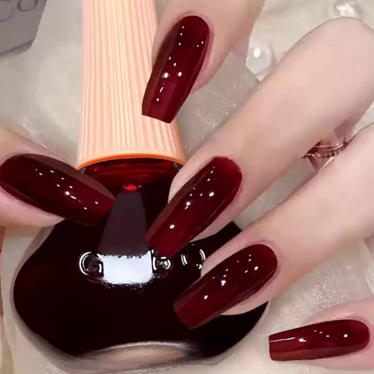 dark red gel nail polish