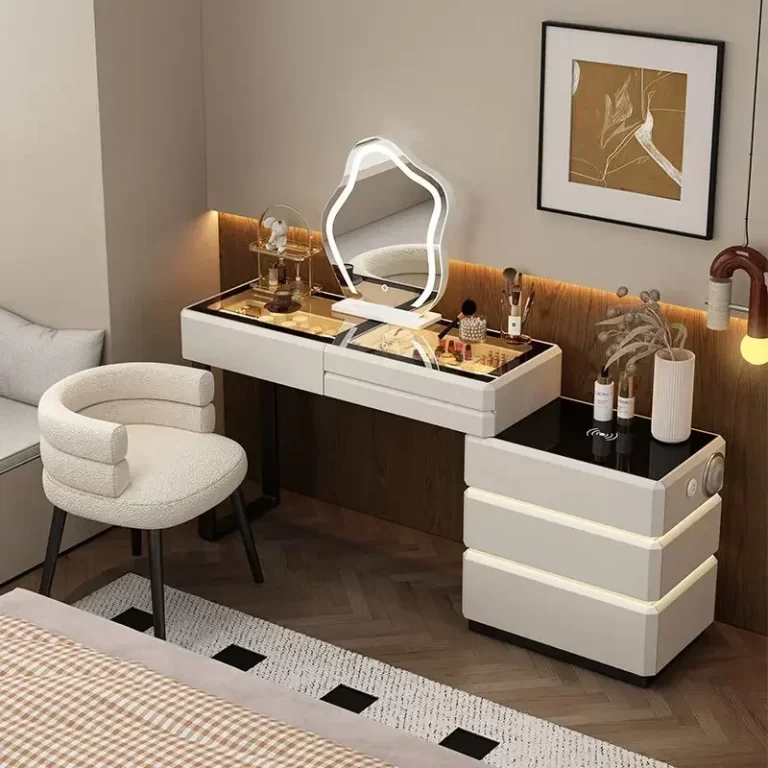 vanity mirror and desk